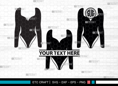 Womens Swimsuit Monogram, Womens Swimsuit Silhouette, Swimwear Svg, Long Sleeve Bodysuit Svg, Girl Swimsuit Svg, Bathing Suit Svg, Stylish Swimsuit Svg, Womens Swimsuit Svg, SB0000 SVG ETC Craft 