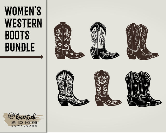 Women's western boot bundle, SVG file SVG Boertiek 