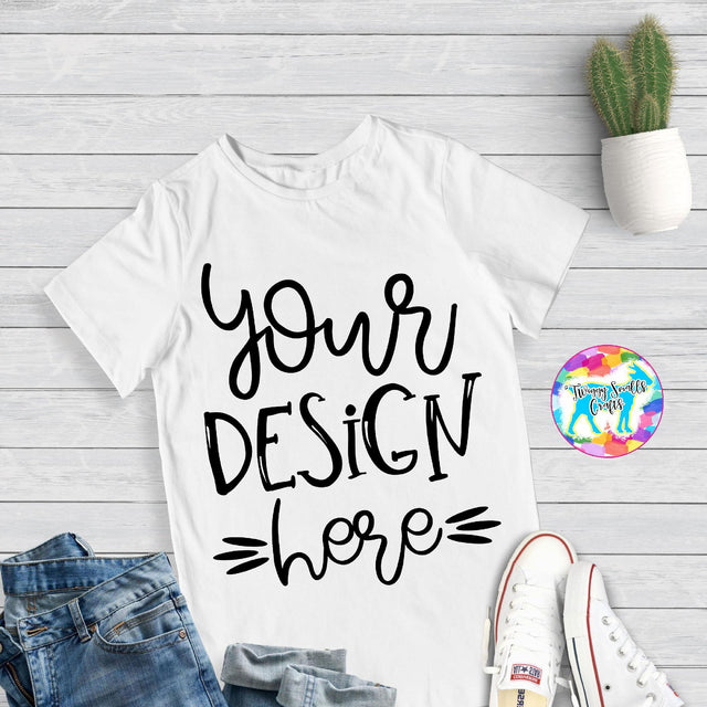 Women's White Shirt Flat lay Mock up Mock Up Photo Twiggy Smalls Crafts 