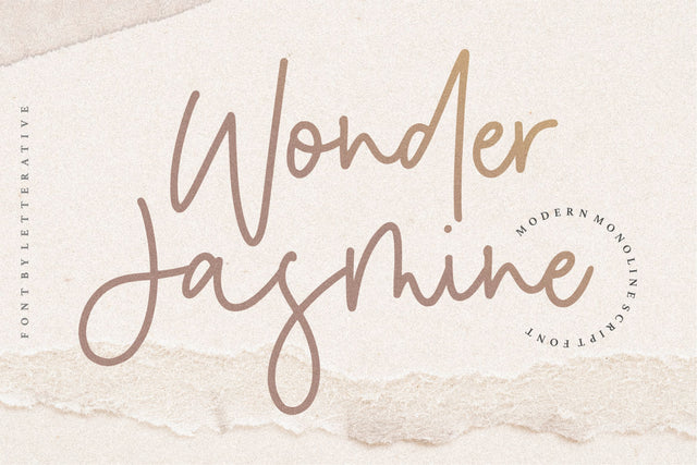 Wonder Jasmine Modern Monoline Script Font Font Letterative 