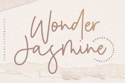 Wonder Jasmine Modern Monoline Script Font Font Letterative 