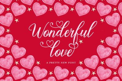 Wonderful Love Font (Heart Fonts, Swash Fonts, Love Fonts) Font Jupiter Studio Fonts 