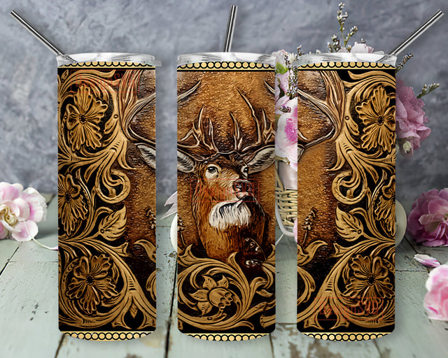 Wood Deer Hunting 20oz Skinny Tumbler, Deer Hunting Tumbler Png, Deer Sublimation Design, Hunting Tumbler Template, Digital Download Sublimation DesignSVG 