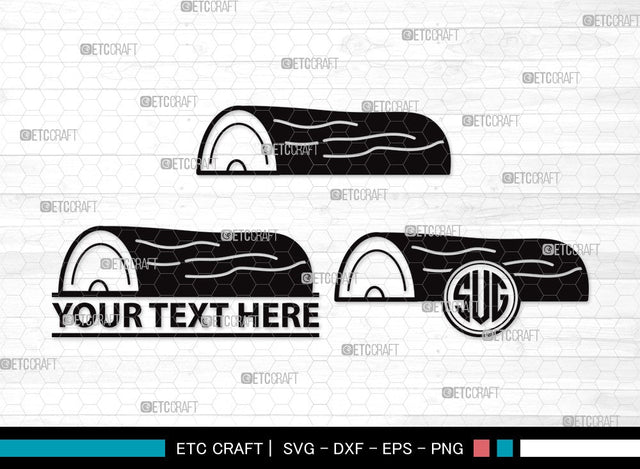 Wood Log Monogram SVG | Wood Svg | Tree log Svg | Tree Rings Svg | Growth Rings Svg | Wood Log Clipart SVG ETC Craft 