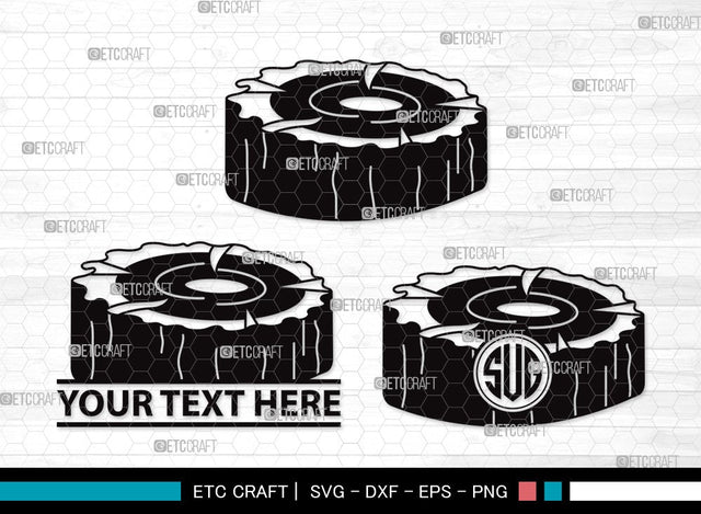 Wood Log Monogram SVG | Wood Svg | Tree log Svg | Tree Rings Svg | Growth Rings Svg | Wood Log Clipart SVG ETC Craft 