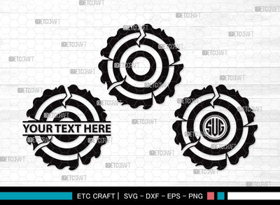 Wood Log Monogram SVG | Wood Svg | Tree log Svg | Tree Rings Svg | Growth Rings Svg | Wood Log Clipart SVG ETC Craft 