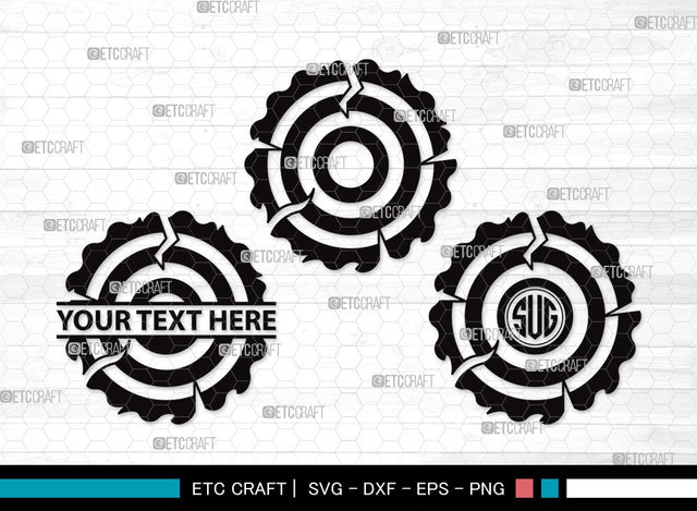 Wood Log Monogram SVG | Wood Svg | Tree log Svg | Tree Rings Svg | Growth Rings Svg | Wood Log Clipart SVG ETC Craft 