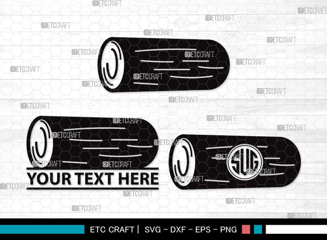 Wood Log Monogram SVG | Wood Svg | Tree log Svg | Tree Rings Svg | Growth Rings Svg | Wood Log Clipart SVG ETC Craft 