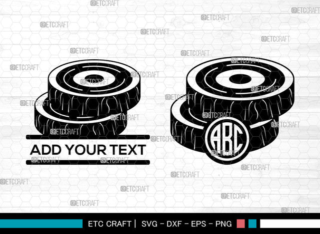 Wood Log Monogram SVG, Woodcutting svg, Wood Slice Svg, Tree Slice Svg, Lumber Svg, Tree Stump Svg, Split Monogram Svg SVG ETC Craft 