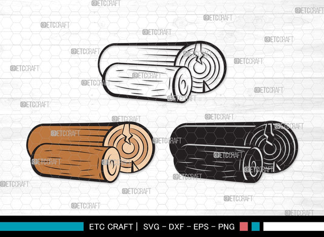 Wood Log SVG Cut File | Wood Svg | Tree log Svg | Tree Rings Svg | Growth Rings Svg | Wood Log Clipart SVG ETC Craft 