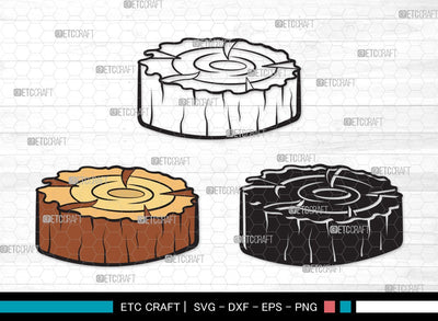 Wood Log SVG Cut File | Wood Svg | Tree log Svg | Tree Rings Svg | Growth Rings Svg | Wood Log Clipart SVG ETC Craft 