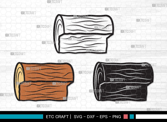 Wood Log SVG Cut File | Wood Svg | Tree log Svg | Tree Rings Svg | Growth Rings Svg | Wood Log Clipart SVG ETC Craft 