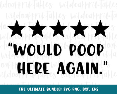 wood poop here again 5 stars sarcastic bathroom svg bundle, funny bathroom signs svg, funny sarcasm svgs, bathroom svgs, funny toilet svgs, funny bathroom jokes svg, SVG WildOakSVG 