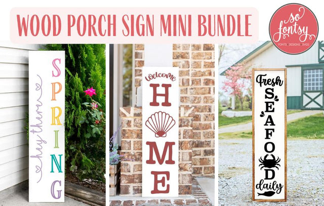 Wood Porch Sign Set | Vertical SVG SVG So Fontsy Design Shop 