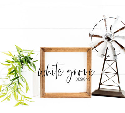 Wood Sign Mockup 10x10 | Farmhouse Reverse Canvas Sign Mock Up Mock Up Photo White Grove Designs 