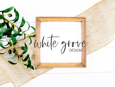 Wood Sign Mockup 10x10 | Farmhouse Reverse Canvas Sign Mock Up Mock Up Photo White Grove Designs 