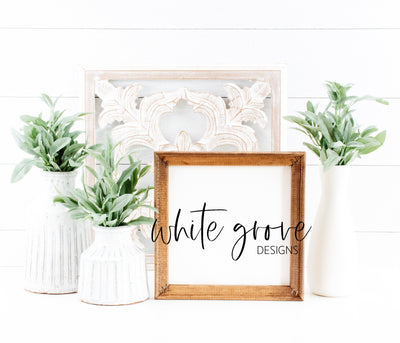 Wood Sign Mockup 10x10 | Farmhouse Reverse Canvas Sign Mock Up Mock Up Photo White Grove Designs 