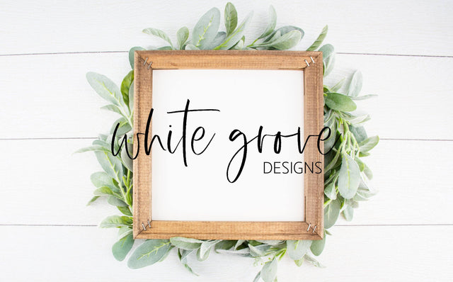 Wood Sign Mockup 10x10 | Farmhouse Reverse Canvas Sign Mock Up Mock Up Photo White Grove Designs 