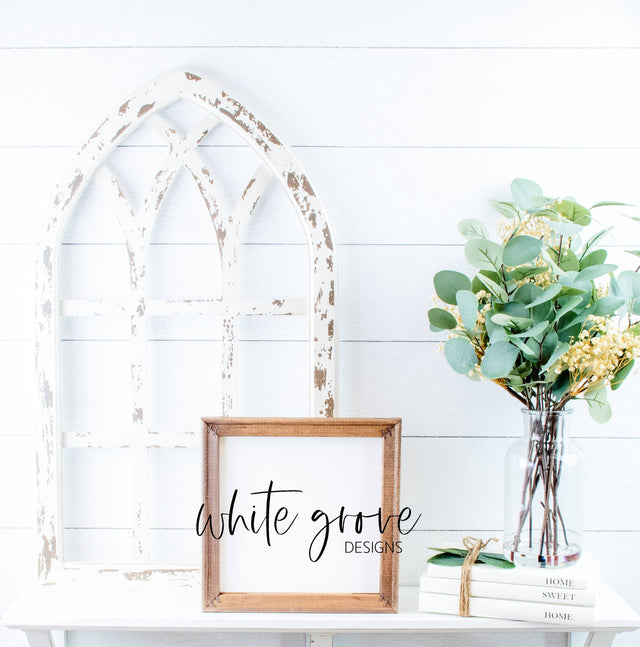 Wood Sign Mockup 10x10 | Farmhouse Reverse Canvas Sign Mock Up Mock Up Photo White Grove Designs 