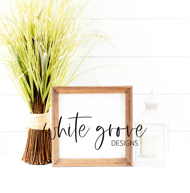 Wood Sign Mockup 10x10 | Farmhouse Reverse Canvas Sign Mock Up Mock Up Photo White Grove Designs 