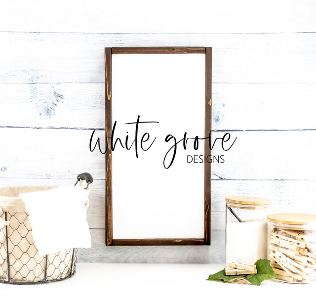 Wood Sign Mockup 10x20 | Farmhouse Laundry Sign Mock Up Mock Up Photo White Grove Designs 