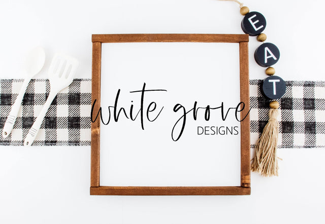Wood Sign Mockup 12x12 | Farmhouse Kitchen Sign Mock Up Mock Up Photo White Grove Designs 