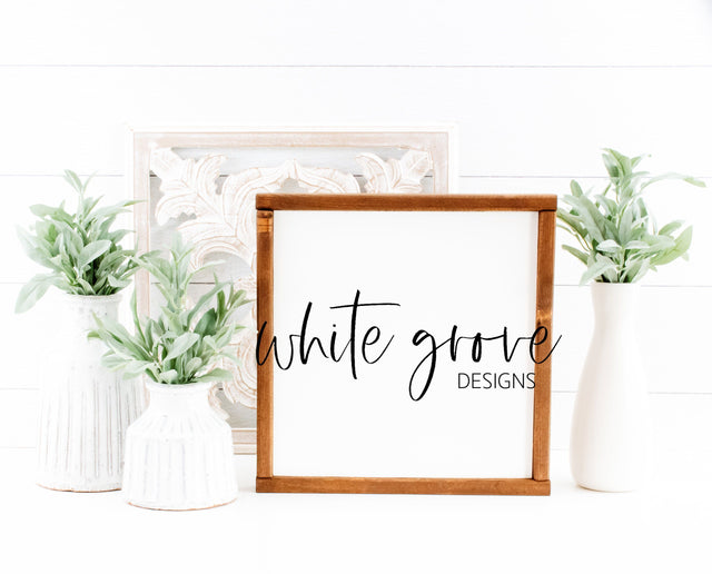 Wood Sign Mockup 12x12 | Farmhouse Wood Sign Mock Up Mock Up Photo White Grove Designs 