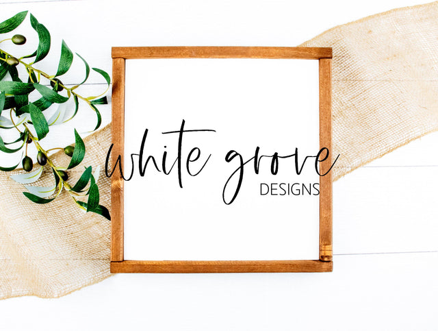 Wood Sign Mockup 12x12 | Farmhouse Wood Sign Mock Up Mock Up Photo White Grove Designs 