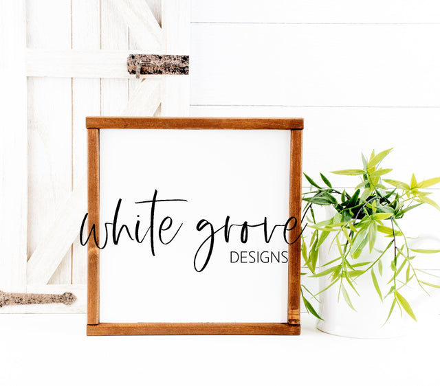 Wood Sign Mockup 12x12 | Farmhouse Wood Sign Mock Up Mock Up Photo White Grove Designs 