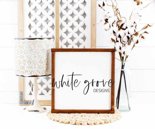 Wood Sign Mockup 12x12 | Farmhouse Wood Sign Mock Up Mock Up Photo White Grove Designs 