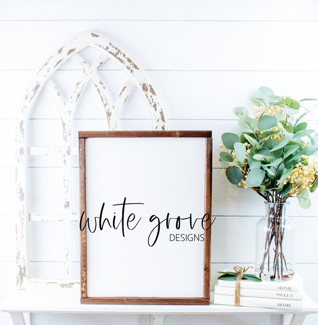 Wood Sign Mockup 12x16 | Farmhouse Wood Sign Mock Up Mock Up Photo White Grove Designs 