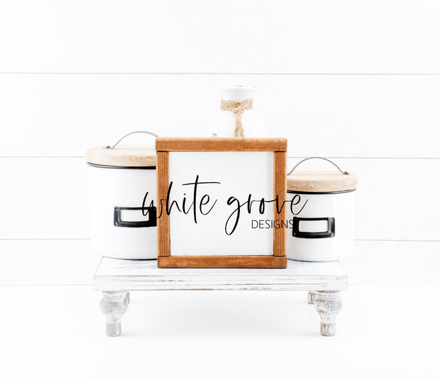 Wood Sign Mockup 7x7 | Farmhouse Kitchen Sign Mock Up Mock Up Photo White Grove Designs 
