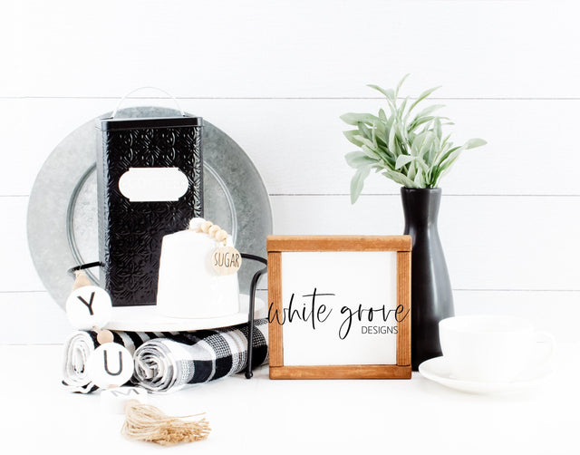 Wood Sign Mockup 7x7 | Farmhouse Kitchen Sign Mock Up Mock Up Photo White Grove Designs 