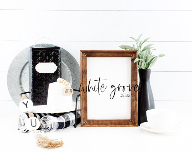 Wood Sign Mockup 9x12 | Farmhouse Reverse Canvas Kitchen Sign Mock Up Mock Up Photo White Grove Designs 