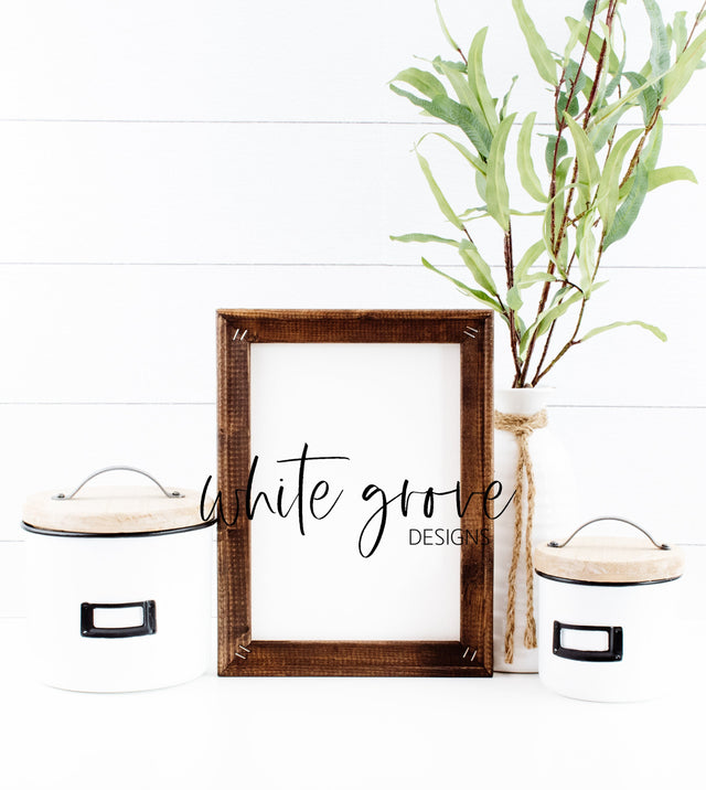 Wood Sign Mockup 9x12 | Farmhouse Reverse Canvas Kitchen Sign Mock Up Mock Up Photo White Grove Designs 
