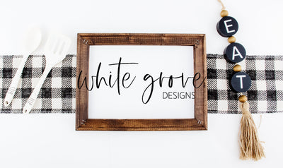 Wood Sign Mockup 9x12 | Farmhouse Reverse Canvas Kitchen Sign Mock Up Mock Up Photo White Grove Designs 