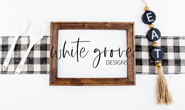 Wood Sign Mockup 9x12 | Farmhouse Reverse Canvas Kitchen Sign Mock Up Mock Up Photo White Grove Designs 