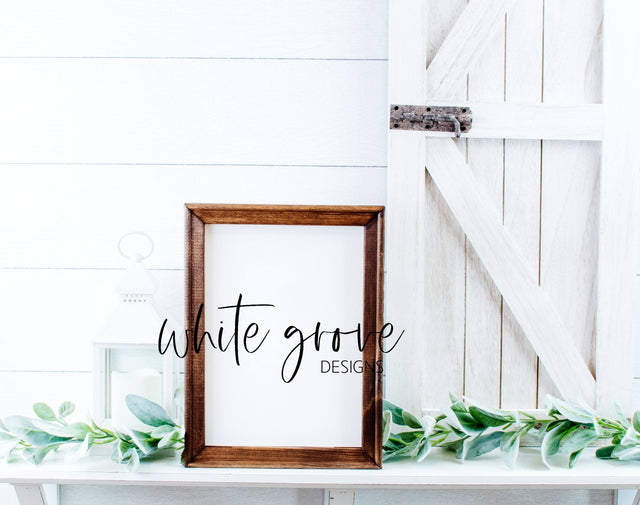 Wood Sign Mockup 9x12 | Farmhouse Reverse Canvas Sign Mock Up Mock Up Photo White Grove Designs 