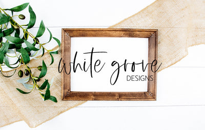 Wood Sign Mockup 9x12 | Farmhouse Reverse Canvas Sign Mock Up Mock Up Photo White Grove Designs 