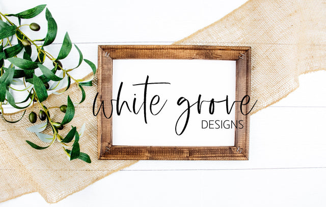 Wood Sign Mockup 9x12 | Farmhouse Reverse Canvas Sign Mock Up Mock Up Photo White Grove Designs 