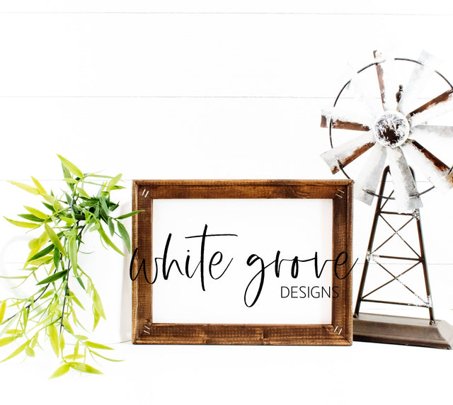 Wood Sign Mockup 9x12 | Farmhouse Reverse Canvas Sign Mock Up Mock Up Photo White Grove Designs 