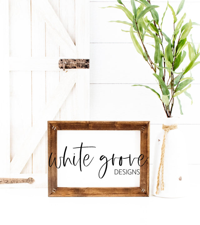 Wood Sign Mockup 9x12 | Farmhouse Reverse Canvas Sign Mock Up Mock Up Photo White Grove Designs 