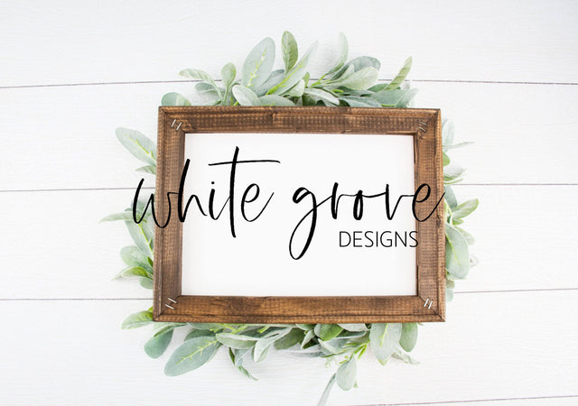 Wood Sign Mockup 9x12 | Farmhouse Reverse Canvas Sign Mock Up Mock Up Photo White Grove Designs 