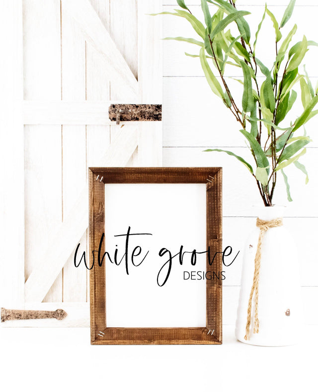 Wood Sign Mockup 9x12 | Farmhouse Reverse Canvas Sign Mock Up Mock Up Photo White Grove Designs 