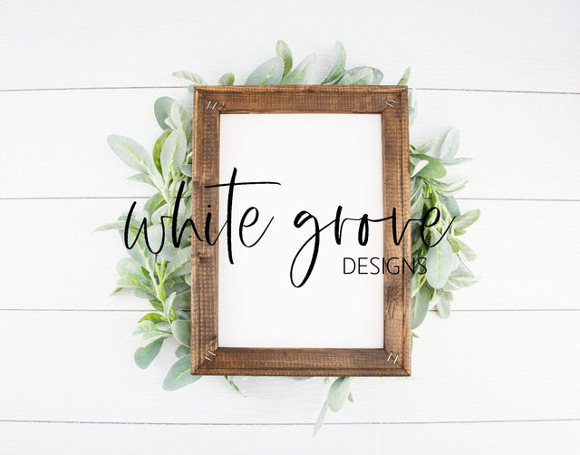 Wood Sign Mockup 9x12 | Farmhouse Reverse Canvas Sign Mock Up Mock Up Photo White Grove Designs 