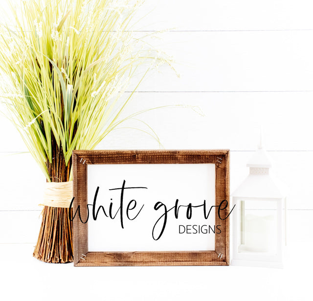 Wood Sign Mockup 9x12 | Farmhouse Reverse Canvas Sign Mock Up Mock Up Photo White Grove Designs 