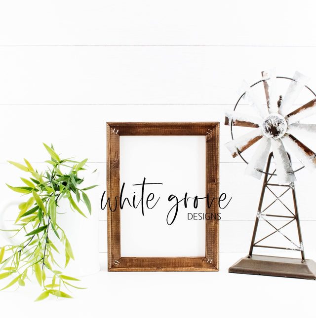 Wood Sign Mockup 9x12 | Farmhouse Reverse Canvas Sign Mock Up Mock Up Photo White Grove Designs 