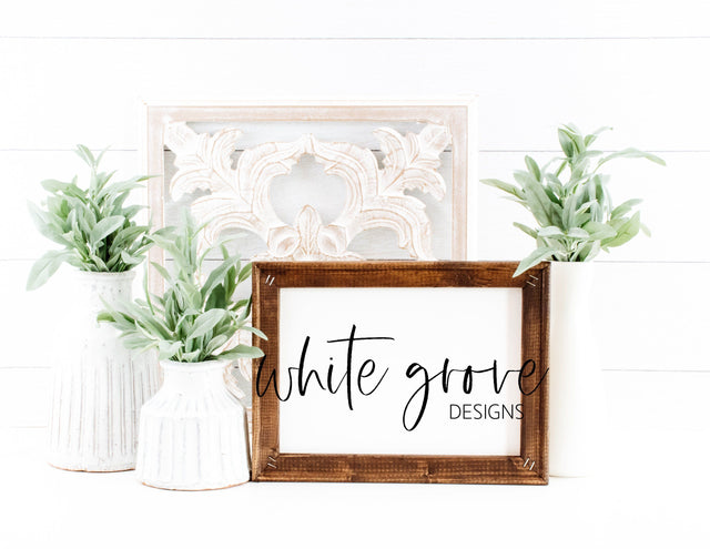 Wood Sign Mockup 9x12 | Farmhouse Reverse Canvas Sign Mock Up Mock Up Photo White Grove Designs 