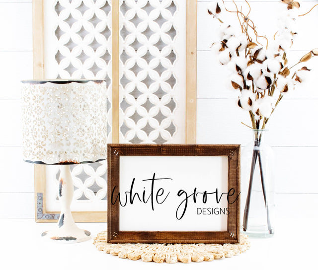 Wood Sign Mockup 9x12 | Farmhouse Reverse Canvas Sign Mock Up Mock Up Photo White Grove Designs 