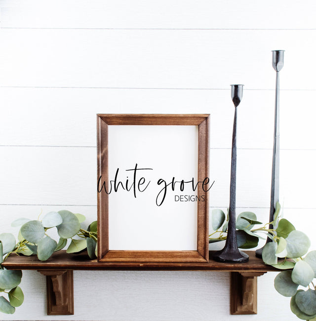 Wood Sign Mockup 9x12 | Farmhouse Reverse Canvas Sign Mock Up Mock Up Photo White Grove Designs 